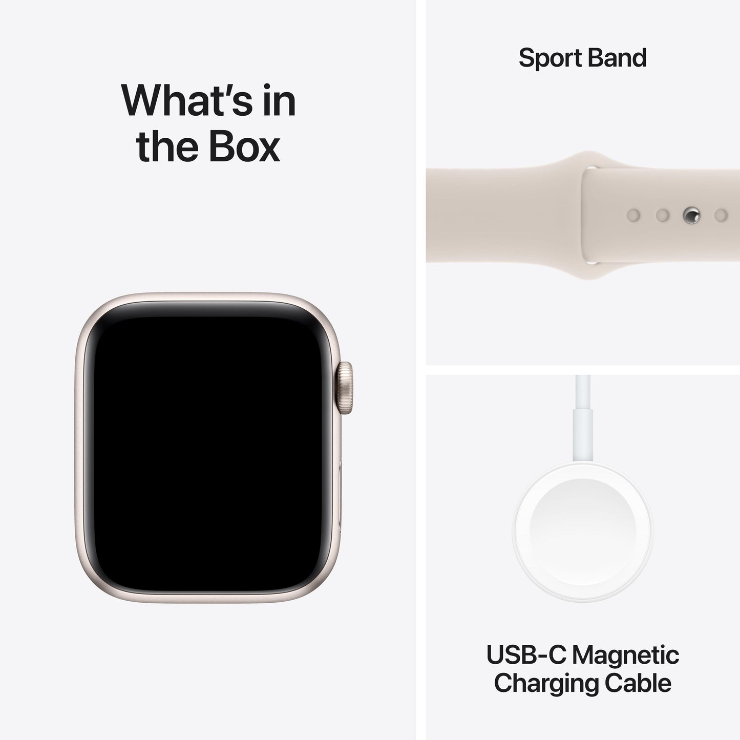 Apple Watch SE GPS + Cellular 44mm Starlight Aluminium Case with Starlight Sport Band - M/L