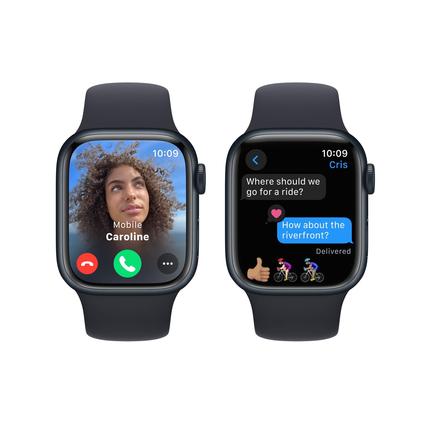 Apple Watch Series 9 GPS 41mm Midnight Aluminium Case with Midnight Sport Band - M/L