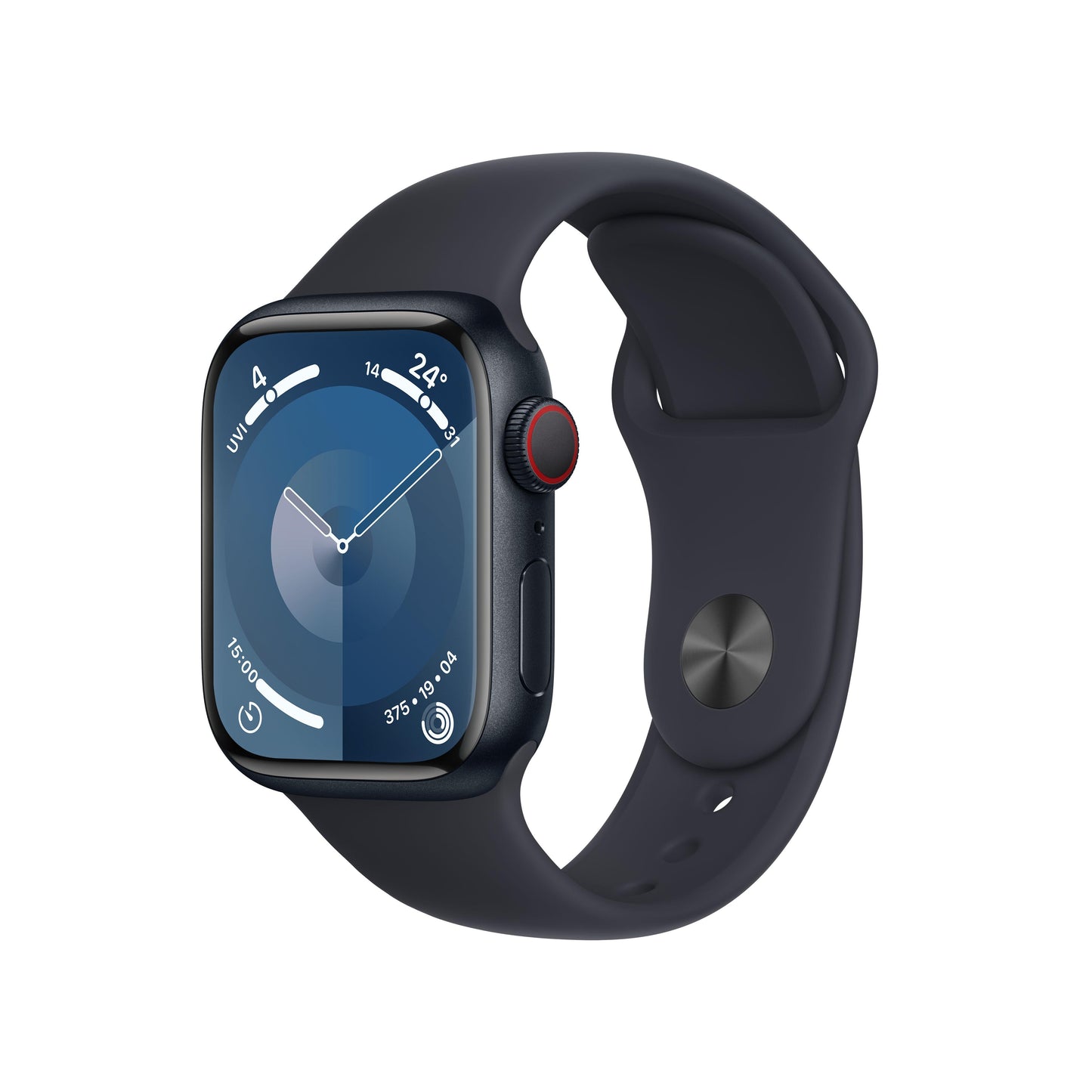 Apple Watch Series 9 GPS + Cellular 41mm Midnight Aluminium Case with Midnight Sport Band - S/M