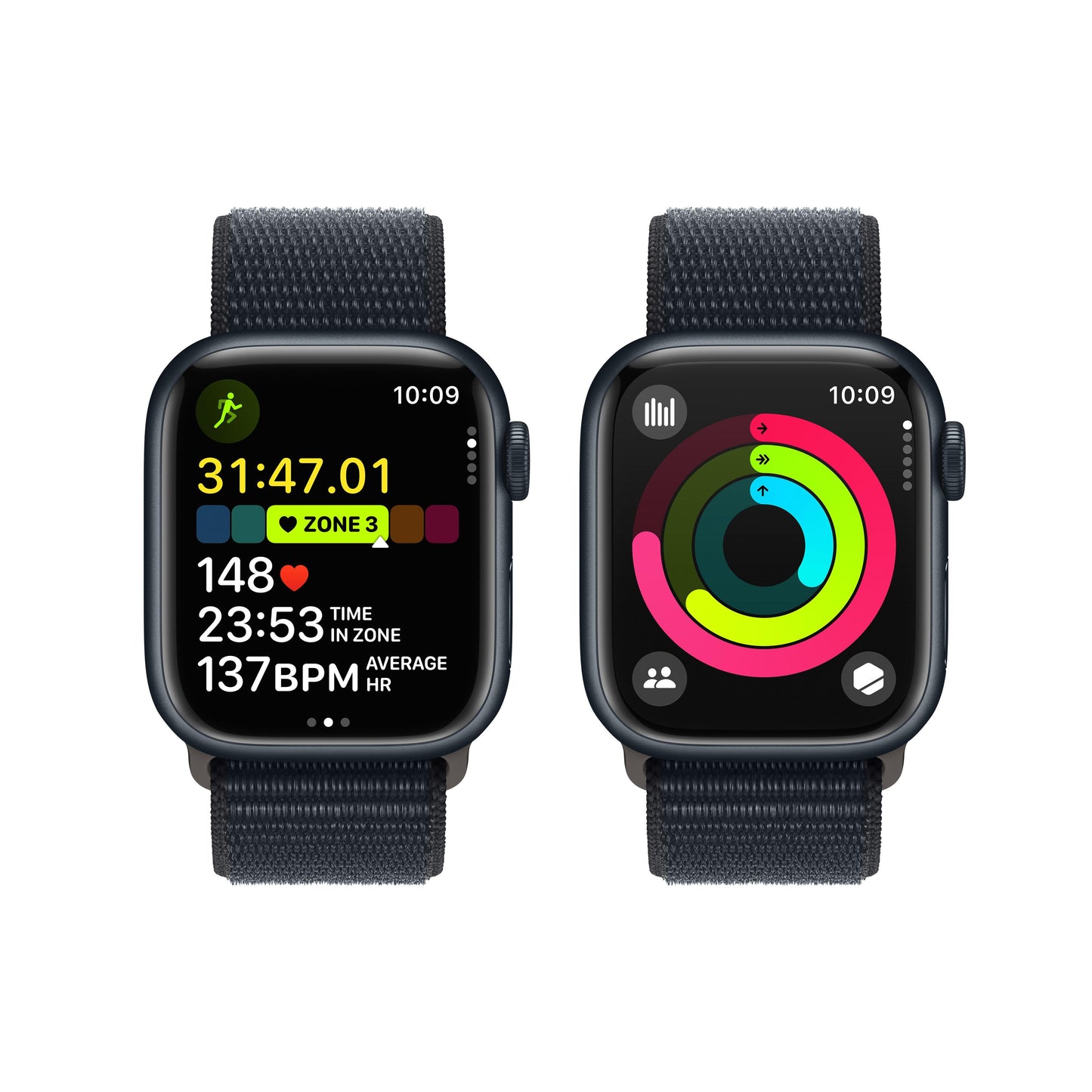 Apple Watch Series 9 GPS + Cellular 41mm Midnight Aluminium Case with Midnight Sport Loop