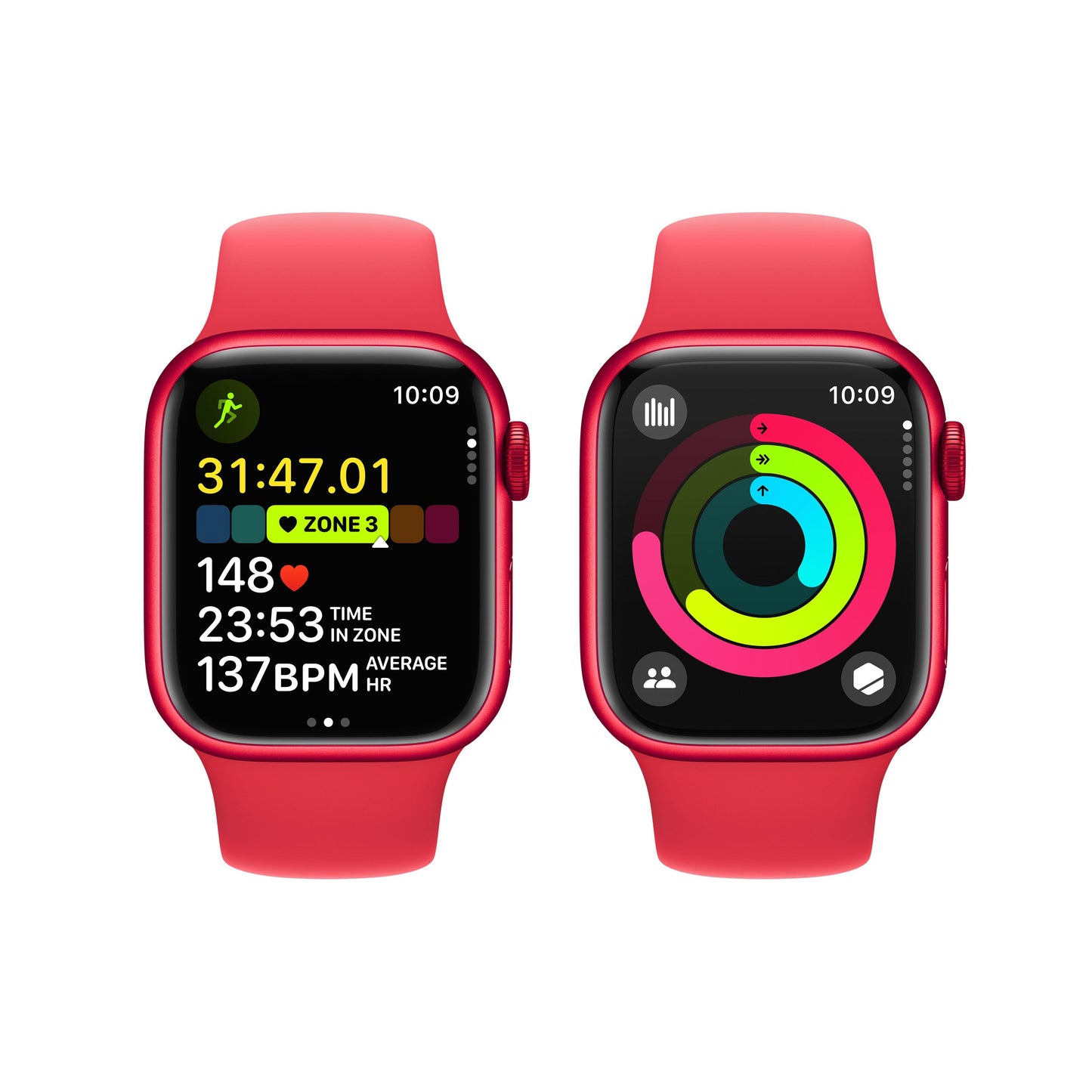 Apple Watch Series 9 GPS + Cellular 41mm (PRODUCT)RED Aluminium Case with (PRODUCT)RED Sport Band - M/L