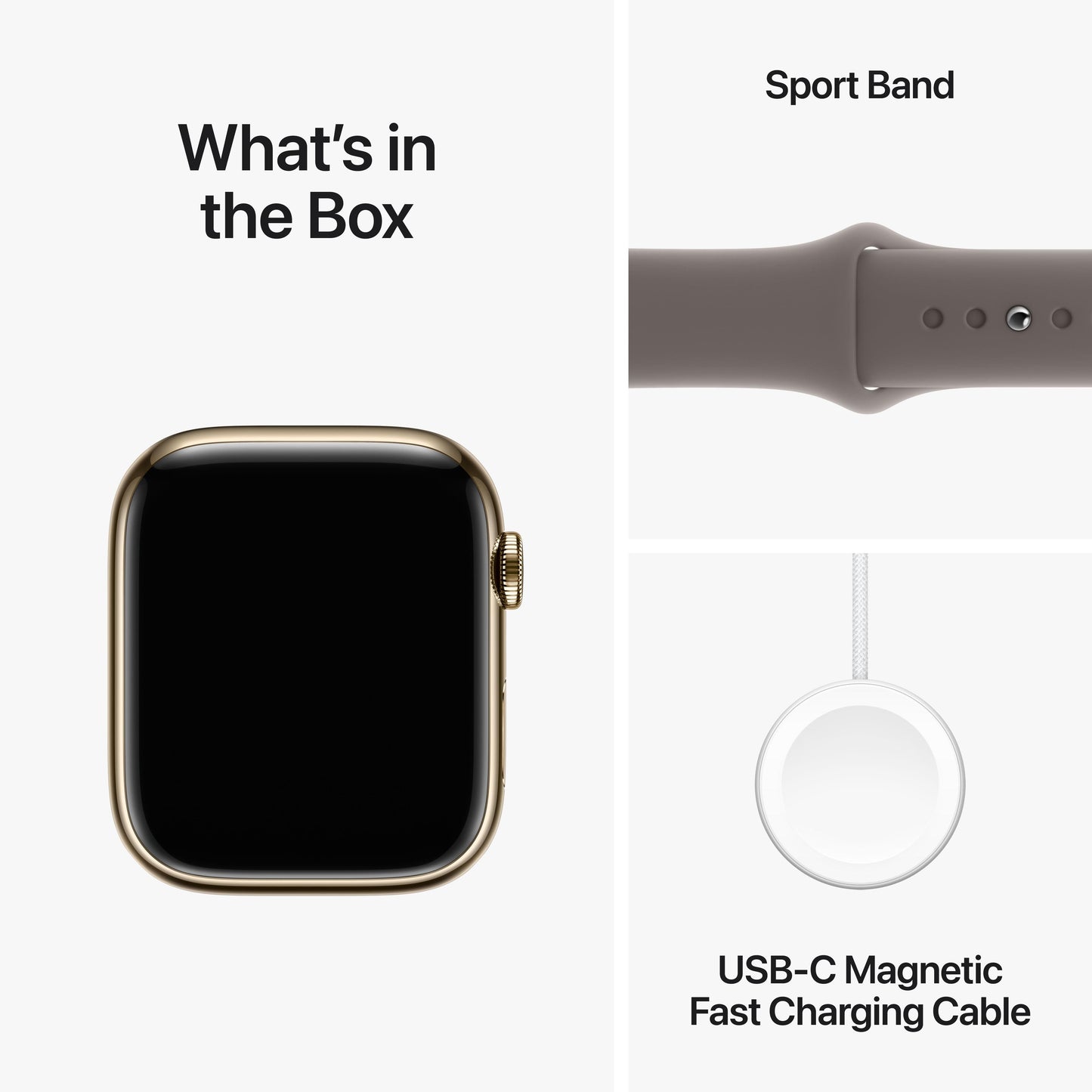 Apple Watch Series 9 GPS + Cellular 45mm Gold Stainless Steel Case with Clay Sport Band - S/M
