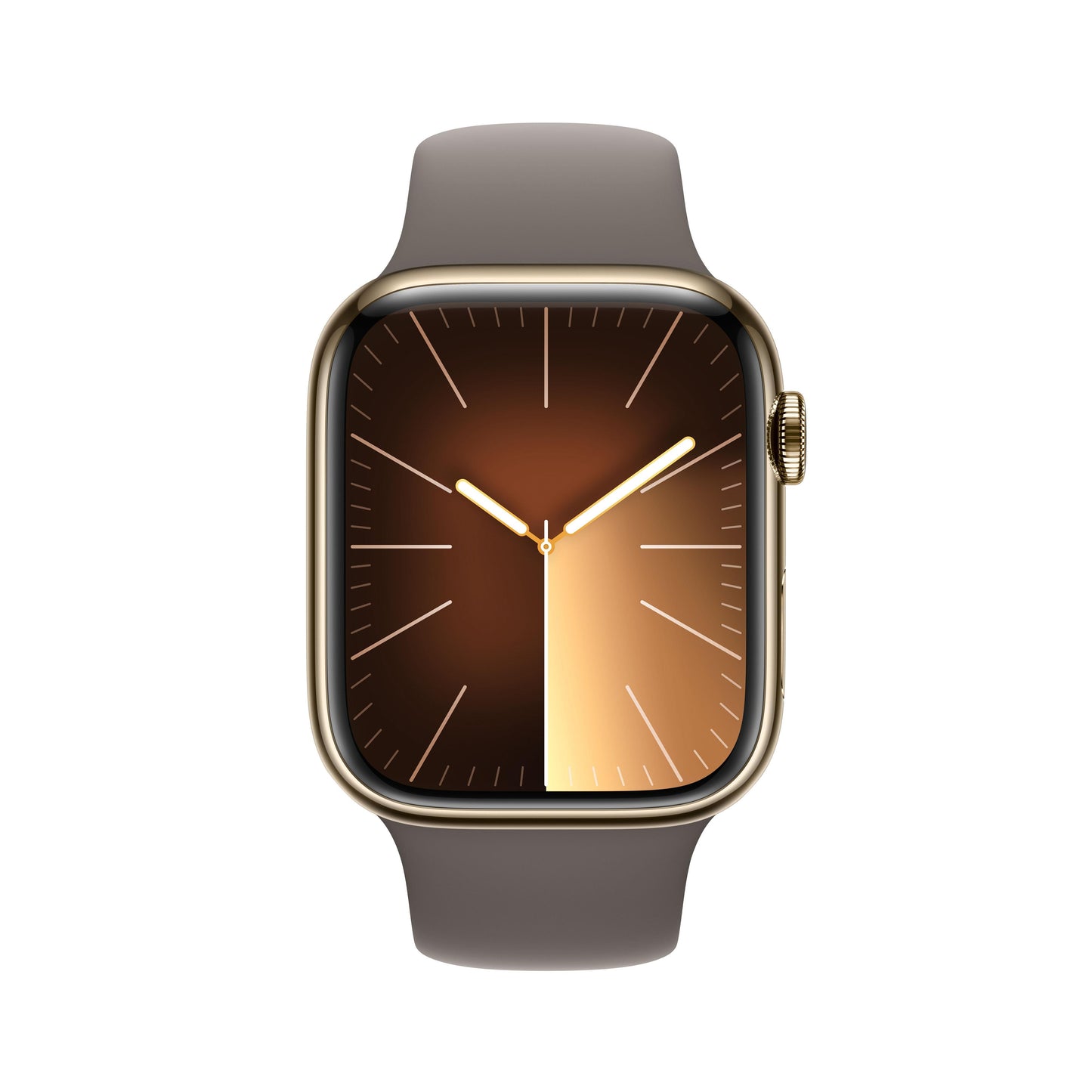 Apple Watch Series 9 GPS + Cellular 45mm Gold Stainless Steel Case with Clay Sport Band - S/M
