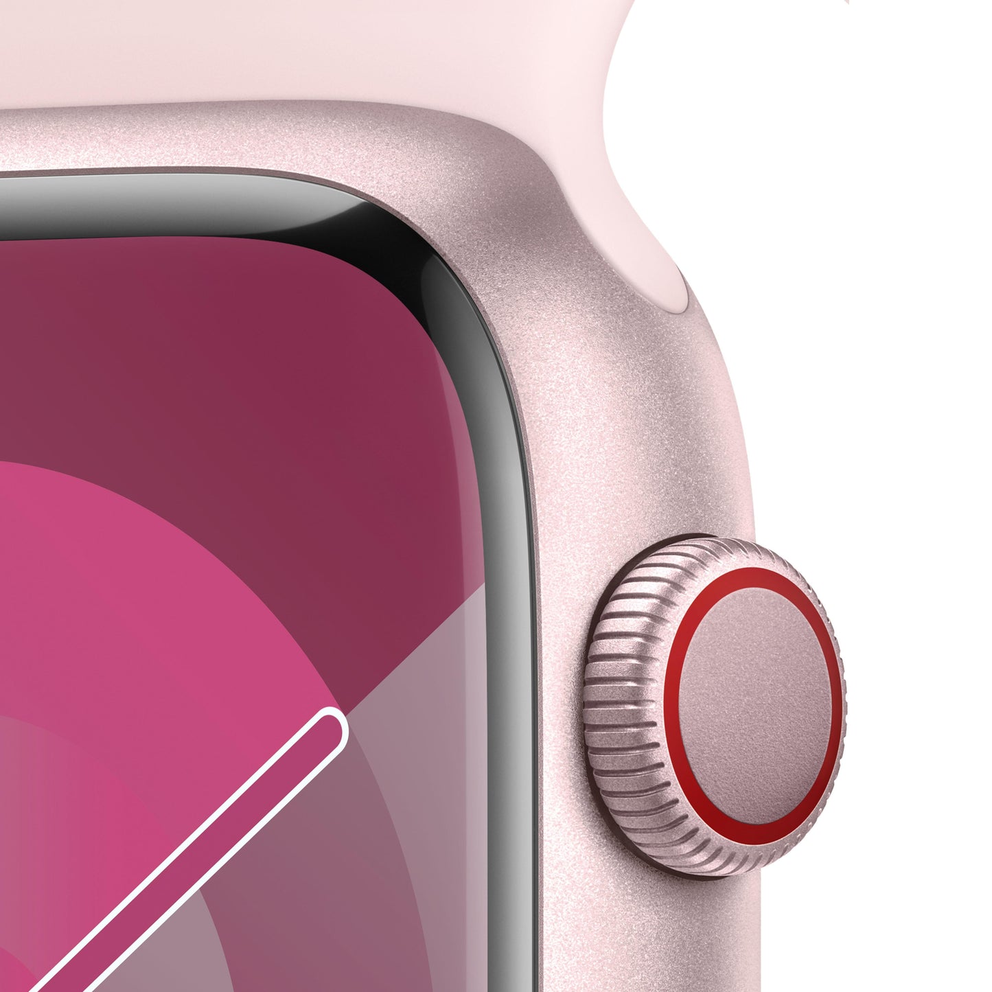 Apple Watch Series 9 GPS + Cellular 45mm Pink Aluminium Case with Light Pink Sport Band - S/M