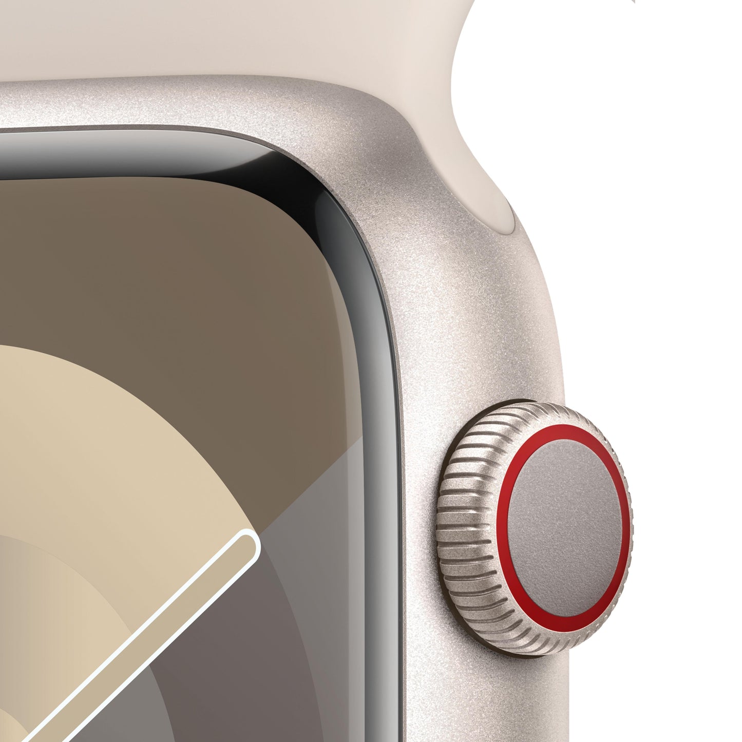 Apple Watch Series 9 GPS + Cellular 45mm Starlight Aluminium Case with Starlight Sport Band - M/L