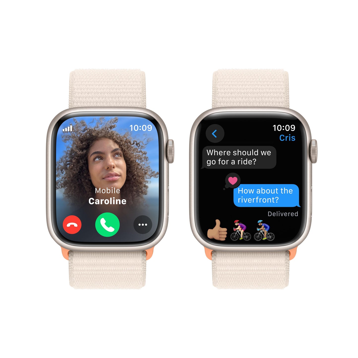Apple Watch Series 9 GPS + Cellular 45mm Starlight Aluminium Case with Starlight Sport Loop