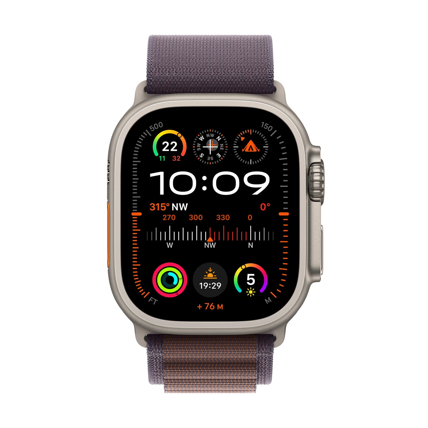 Apple Watch Ultra 2 GPS + Cellular 49mm Titanium Case with Indigo Alpine Loop - Small