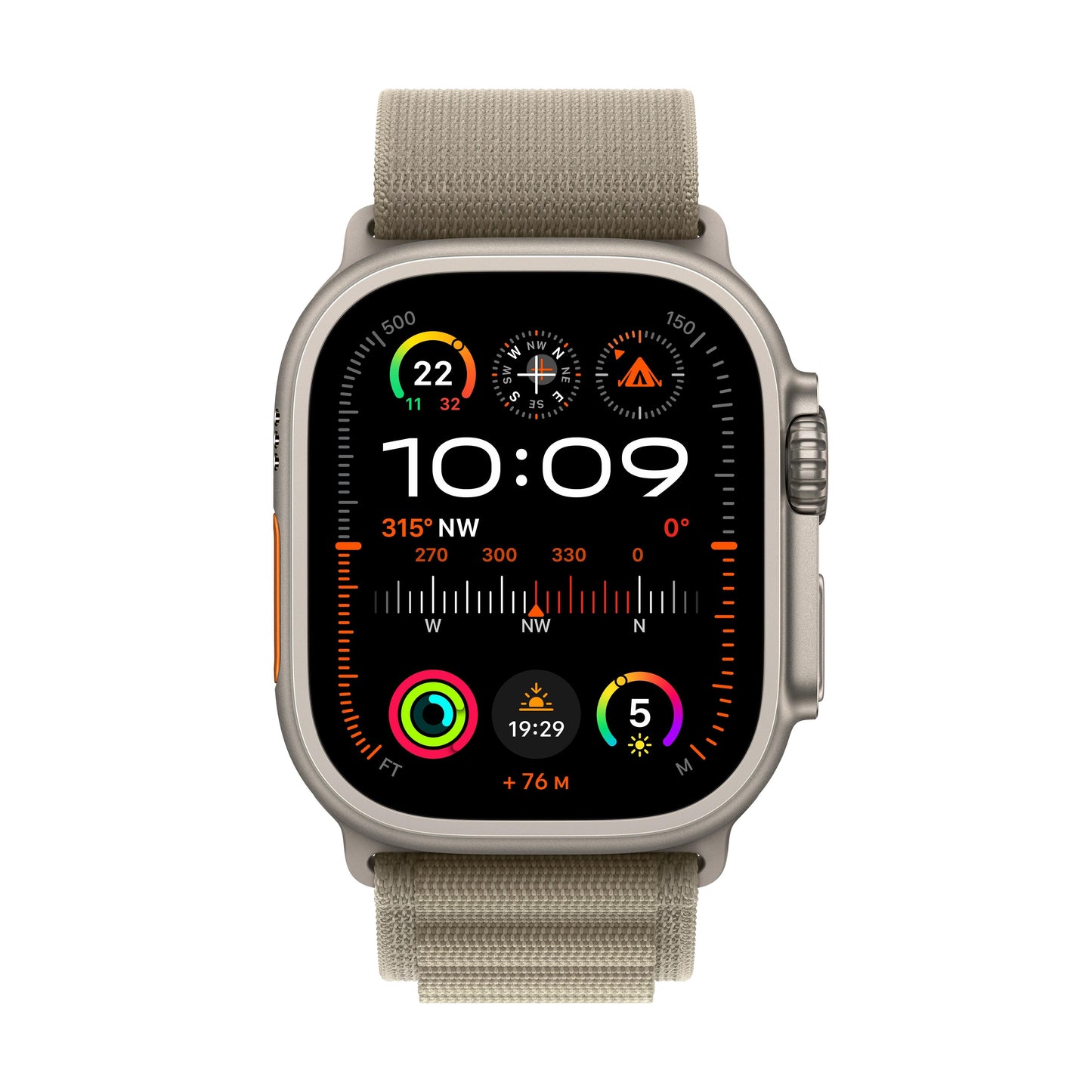Apple Watch Ultra 2 GPS + Cellular 49mm Titanium Case with Olive Alpine Loop - Large