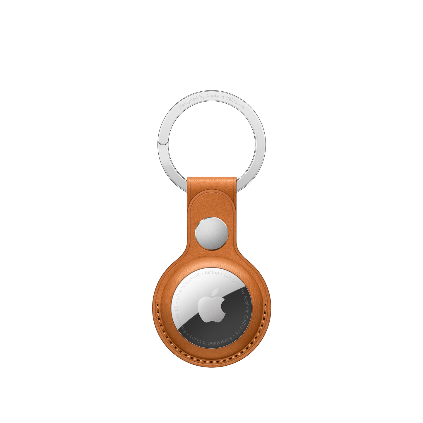 AirTag Leather Key Ring Golden Brown Machines