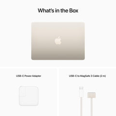 13-inch MacBook Air: Apple M2 chip with 8‑core CPU and 10‑core GPU, 512GB SSD - Starlight