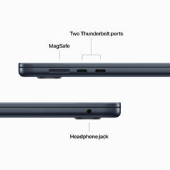 15-inch MacBook Air: Apple M2 chip with 8‑core CPU and 10‑core GPU, 256GB SSD - Midnight