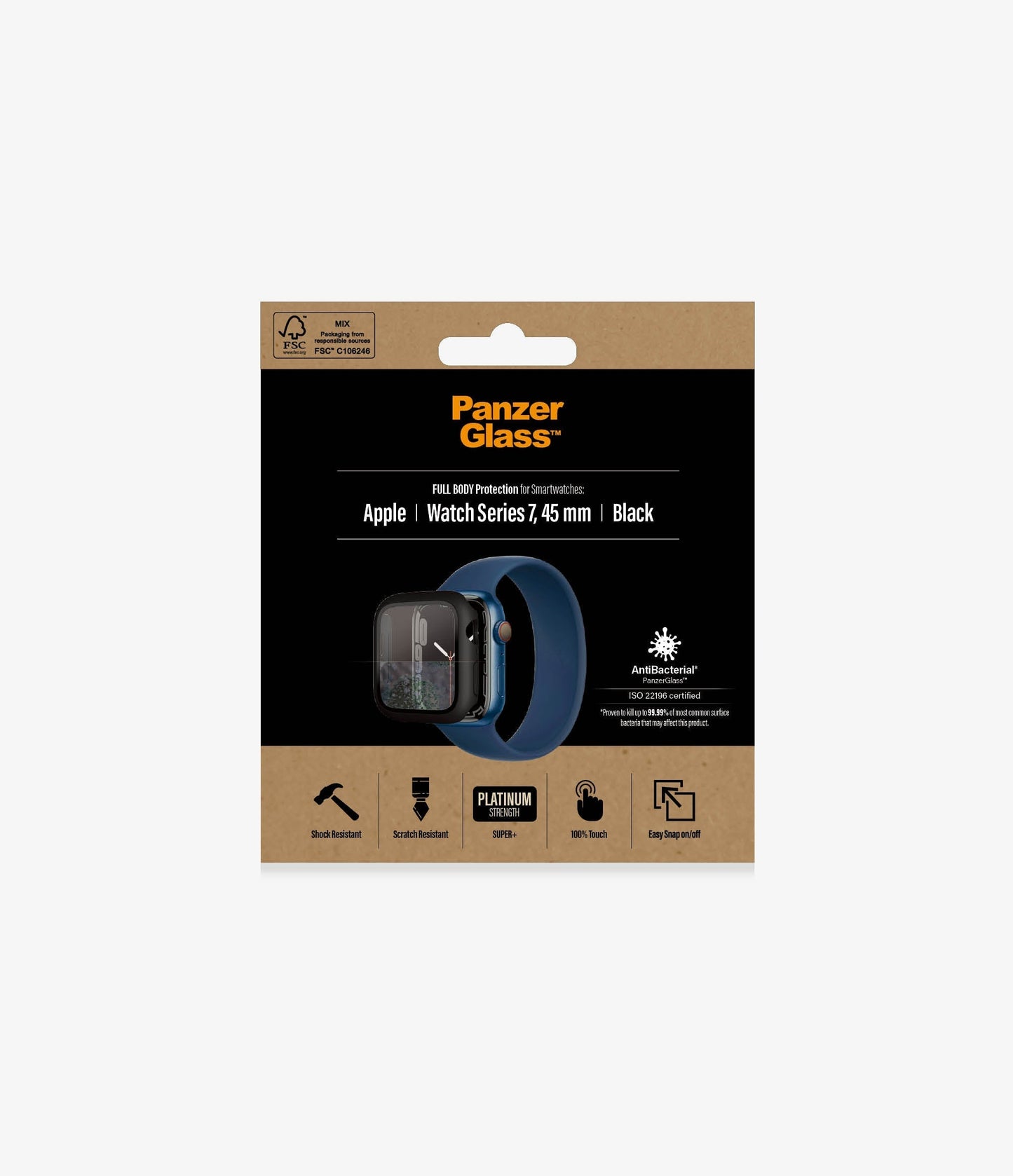 PanzerGlass™ Screen Protection Full Body Apple Watch Series 8 | 7 - 45mm / Black