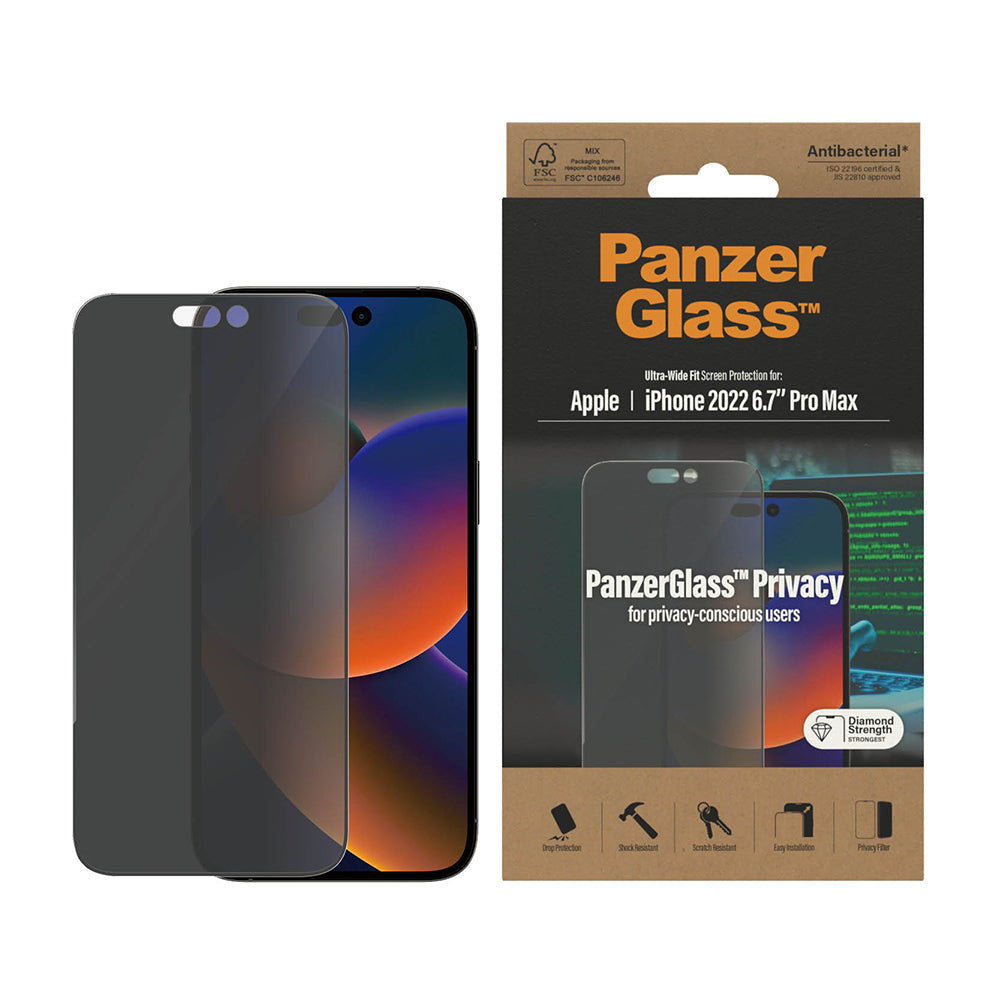 PanzerGlass UWF AB Tempered Glass for iPhone 14 Pro Max (Privacy)
