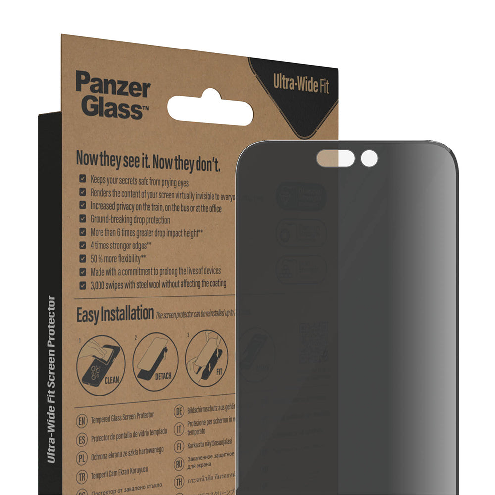 PanzerGlass UWF AB Tempered Glass for iPhone 14 Pro (Privacy)