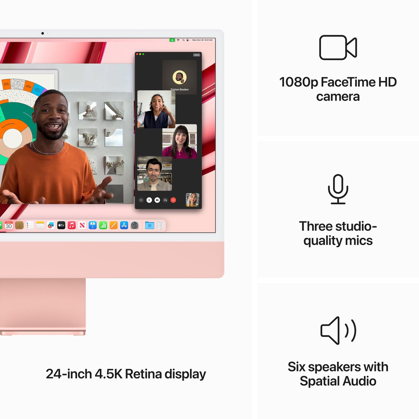 24-inch iMac with Retina 4.5K display: Apple M3 chip with 8‑core CPU and 8‑core GPU, 256GB SSD - Pink