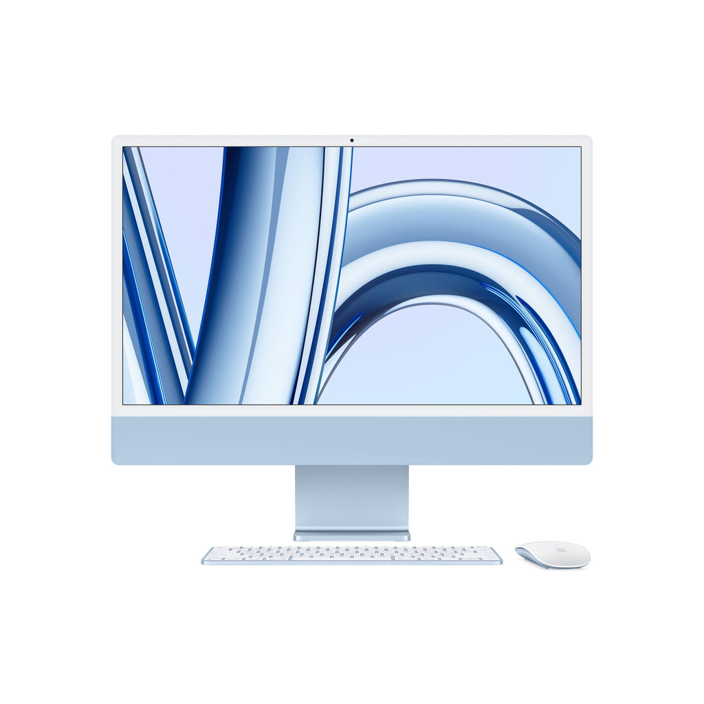 Image 54: 24-inch iMac with Retina 4.5K display: Apple M3 chip with 8‑core CPU and 10‑core GPU, 256GB SSD - Blue