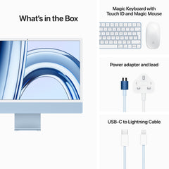 24-inch iMac with Retina 4.5K display: Apple M3 chip with 8‑core CPU and 10‑core GPU, 512GB SSD - Blue