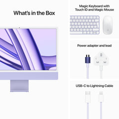 24-inch iMac with Retina 4.5K display: Apple M3 chip with 8‑core CPU and 10‑core GPU, 512GB SSD - Purple