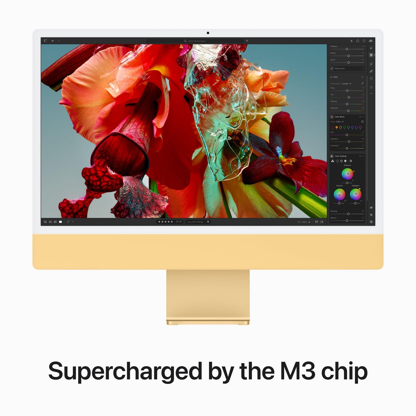 24-inch iMac with Retina 4.5K display: Apple M3 chip with 8‑core CPU and 10‑core GPU, 512GB SSD - Yellow