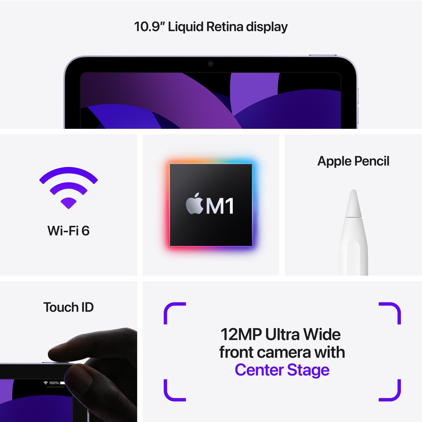 2022 iPad Air Wi-Fi + Cellular 64GB - Purple (5th generation)
