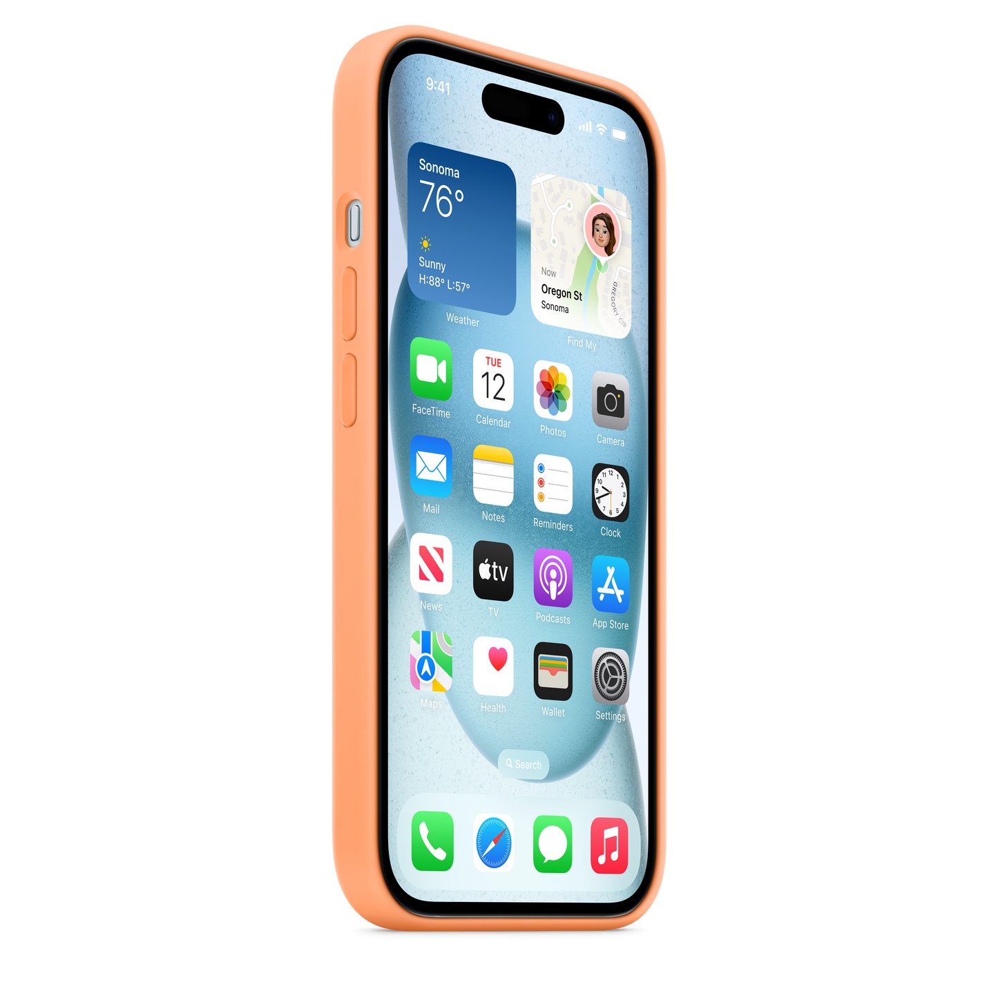 iPhone 15 Silicone Case with MagSafe - Orange Sorbet